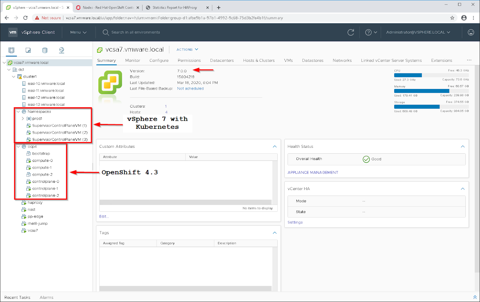 openshift 4 to vsphere 7