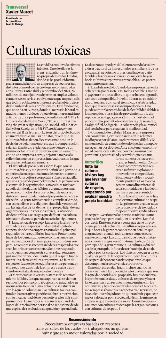 culturas toxicas
